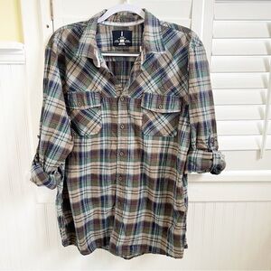 i Jeans By Buffalo Multicolor Northstar Plaid Casual Button Up Shirt Men’s XL